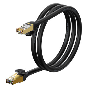 Καλώδιο Ethernet RJ45 Baseus Round Cat.7 1m Μαύρο - Baseus - Μαύρο - U/FTP (STP) - Ethernet