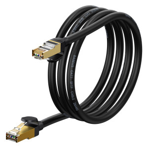 Καλώδιο Ethernet RJ45 Baseus Round Cat.7 1,5m Μαύρο - Baseus - Μαύρο - U/FTP (STP) - Ethernet