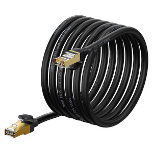 Καλώδιο Ethernet RJ45 Baseus Round Cat.7 5m Μαύρο - Baseus - Μαύρο - U/FTP (STP) - Ethernet