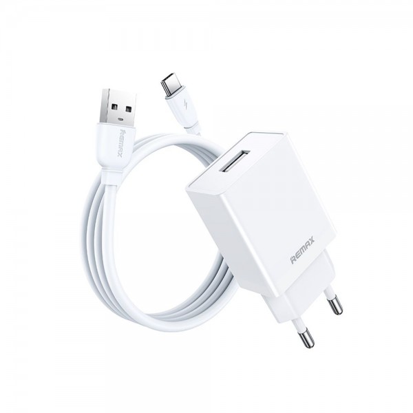 Φορτιστής REMAX  Kiddy Series 2.4A 12W RP-U95 Charger USB-A με Καλώδιο Type C Λευκό