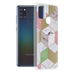 Techsuit - Marble Series - Samsung Galaxy A21s - Purple Hex
