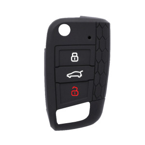 Techsuit - Car Key Case (1001.02) - VW Passat, Polo, Caddy, Jetta, Eos - Black