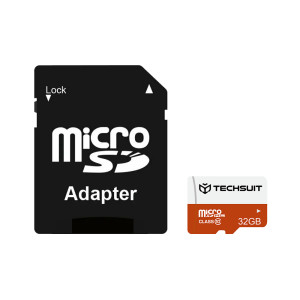 Techsuit - Memory Card - High Speed, SDHC, 32GB, Class 10, with Adapter - Black