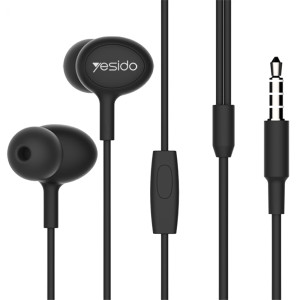 Yesido - Stereo Earphones (YH13) - Jack 3.5mm with Microphone, 1.2m - Black
