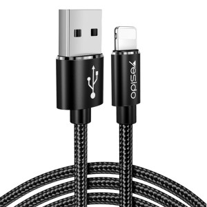 Yesido - Data Cable (CA57) - USB to Lightning, 2.4A, 1.2m - Black