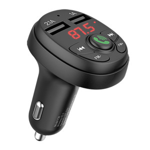 Yesido - FM Modulator and Car Charger (Y36) - Dual USB-A with LED Display, 2.1A - Black