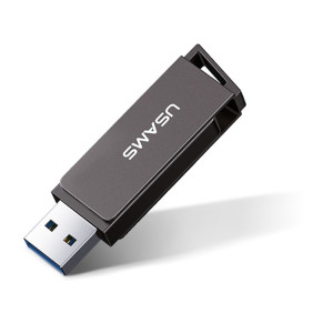 Usams - Memory Stick (US-ZB196) - Rotable USB 3.0, High Speed Flash Disk 64G - Iron Gray