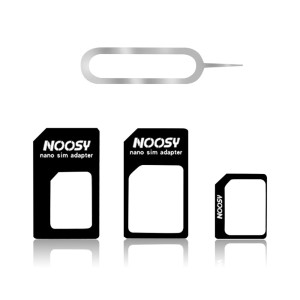 Techsuit - Nano SIM Adapter Unlimited Innovation - All in One Nano & Micro SIM Converter Kit + Steel Tray Eject Pin - Black