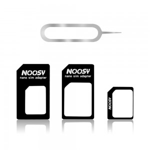 Techsuit - Nano SIM Adapter Unlimited Innovation - All in One Nano & Micro SIM Converter Kit with Steel Tray Eject Pin - Black