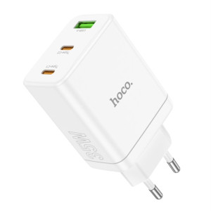 Hoco - Wall Charger Start (N33) - USB, 2x Type-C, PD35W - White