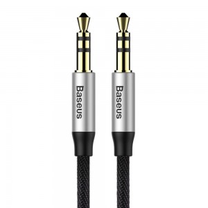 BASEUS cable AUX Jack 3,5 mm (male) to Jack 3,5 mm (male) CAM30-CS1 1,5 m black silver