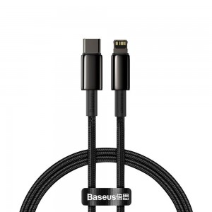 BASEUS cable Type C to Lightning PD 20W Tungsten Gold CATLWJ-01 1 m black