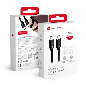 FORCELL F-ENERGY C338 cable Type C to Type C PD QC4.0 3A 60W 1,5 m black