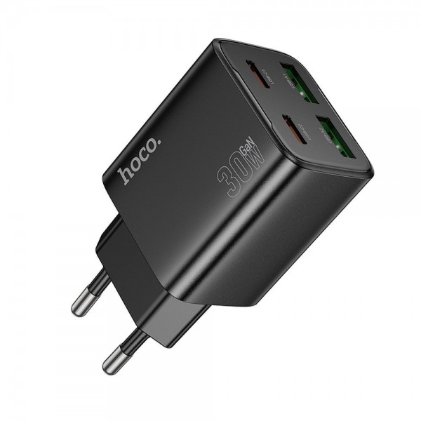 Hoco Charger 2 X Type C + 2 X Usb A Pd Qc3.0 3A 20W N56 Black