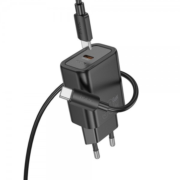 Hoco Wall Charger Type C + Cable Type C To Type C Pd Qc 30W N62 Black