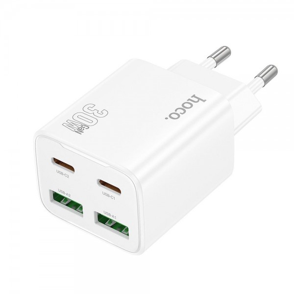 Hoco Charger 2 X Type C + 2 X Usb A Pd Qc3.0 3A 20W N56 White