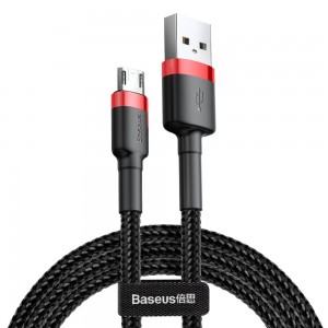 Baseus cable cafule usb - microusb 2,0 m 1,5a black-red