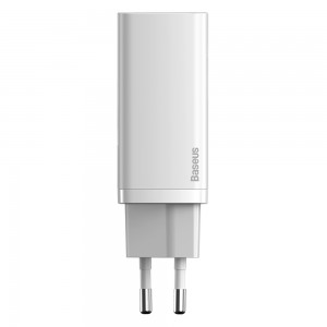 Baseus wall charger GaN2 Lite PD 65W 1x USB-C 1x USB white