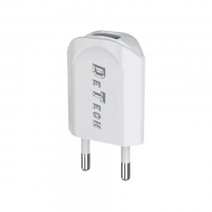 Φορτιστής δικτύου, DeTech, DE-11M, 5V/1A, 220V, Universal, 1 x USB, καλώδιο Micro USB, 1.0m, λευκό - 14115