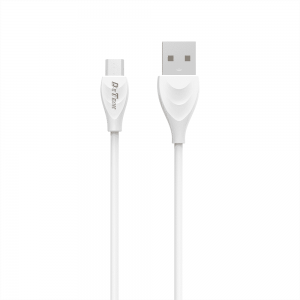 Kαλώδιο δεδομένων DeTech DE-24M, Micro USB, 1.0m, λευκό - 14126