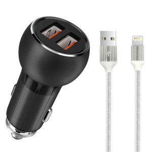 Φορτιστή αυτοκινήτου, LDNIO C503Q, Quick Charge 3.0, με καλώδιο Lightning (iPhone 5/6/7) - 14748