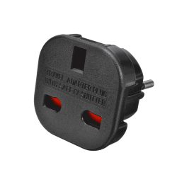 Adapter No brand BX-9625, UK to EU Schuko, 220V, High Quality, Black - 17701