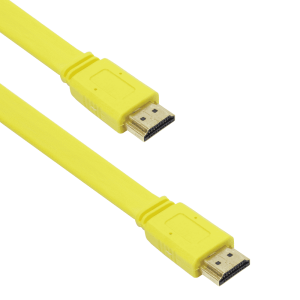 Καλώδιο HDMI Μ/Μ DeTech, 1.8m, Πλακέ, Κίτρινος - 18123