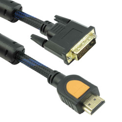 Καλώδιο DeTech HDMI σε DVI, 5m, Φερριτή, HQ, Μαύρο - 18191