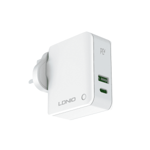 Network charger LDNIO A4403C, 1xUSB, 1xType-C PD, με καλώδιο Type-C to Type-C , White - 40094