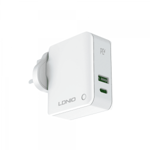 Network charger LDNIO A4403C, 1xUSB, 1xType-C PD, με καλώδιο Type-C to Type-C , White - 40094