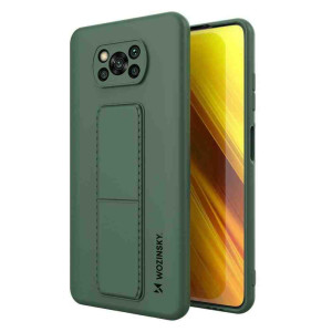Wozinsky Kickstand Flexible Back Cover Σιλικόνης σκούρο πράσινο (Xiaomi Poco X3 NFC / X3 Pro)