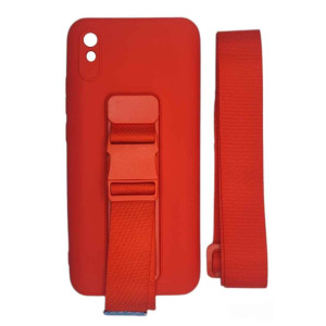 Rope case gel TPU airbag case cover with lanyard for Xiaomi Redmi 9A red