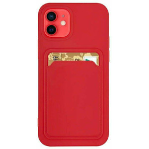 Hurtel Card Case Back Cover Σιλικόνης Κόκκινο (iPhone XS Max)