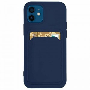 Hurtel Card Case Back Cover Σιλικόνης Navy Μπλε (iPhone 13)