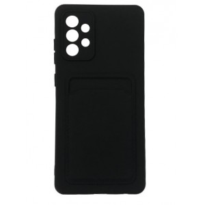 Card Case silicone wallet case with card holder documents for Samsung Galaxy A72 4G black