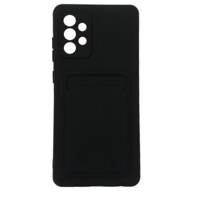 Card Case silicone wallet case with card holder documents for Samsung Galaxy A72 4G black