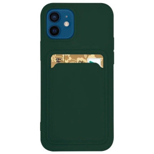 Card Case silicone wallet case with card holder documents for Samsung Galaxy A72 4G dark green