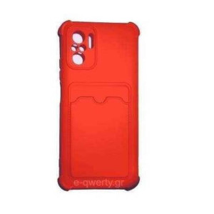 Card Armor Case cover for Xiaomi Redmi Note 10 /Redmi Note 10S card wallet Air Bag armored housing red