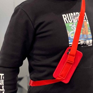 Rope case gel TPU airbag case cover with lanyard for Samsung Galaxy A72 4G black