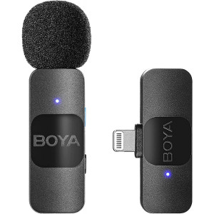 BOYA BY-V1 Wireless Lavalier Microphone for iPhone iPad Mini Lapel Lightning connection