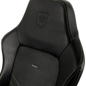 noblechairs HERO Gaming Chair - cold foam, steel armrests,  60mm casters, 150kg - black/gold
