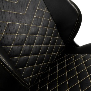 noblechairs HERO Gaming Chair - cold foam, steel armrests,  60mm casters, 150kg - black/gold