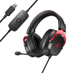 QCY Heroad VT200 Pro 7.1 Black USB PlayStation & PC Gaming Headset 53mm Metal Headband PS4/PS5/PC