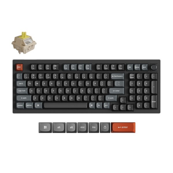 Keychron V5 Ultra (V5U-D4) QMK/VIA 8K Wireless Custom Mechanical Keyboard Banana Switch RGB 96% US