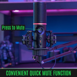 Streamplify MIC RGB microphone, USB-A, Black - incl. Microphone Arm