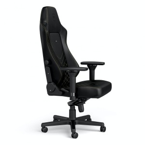 noblechairs HERO Gaming Chair - cold foam, steel armrests,  60mm casters, 150kg - black/gold