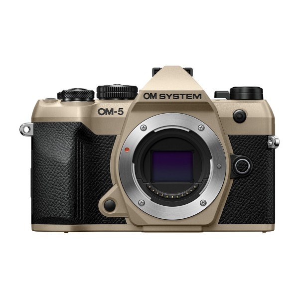 Olympus OM-5 II body sand beige, BLS-50 Battery, Eyecup, USB Connection Cable, Shoulder Strap