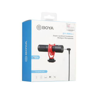 BOYA BY-MM1+ shotgun mic Universal Mini Shotgun Mic 3.5mm for camera, phone, laptop improved signal