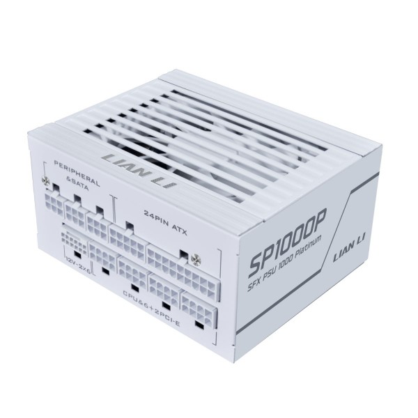 LIAN LI SP1000P White - 1000W 80+ Platinum PSU - 10 Years Warranty - 12V-2x6 - Japanese Capacitors