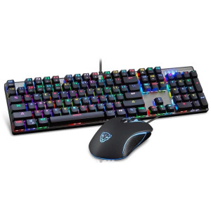 Gaming Keyboard Mouse Combo Motospeed CK888 Mechanical RGB - Red Switches GR